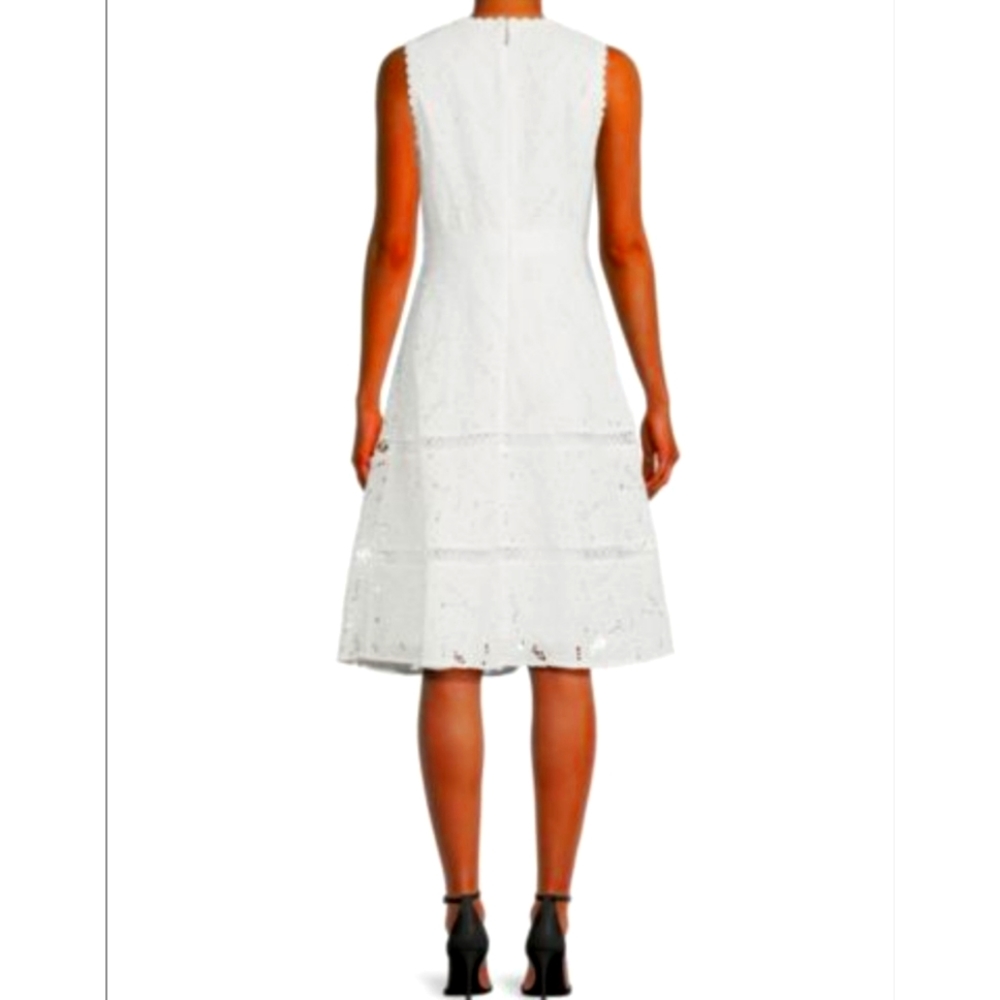 KARL LAGERFELD PARIS Eyelet Embroidered A Line Dress